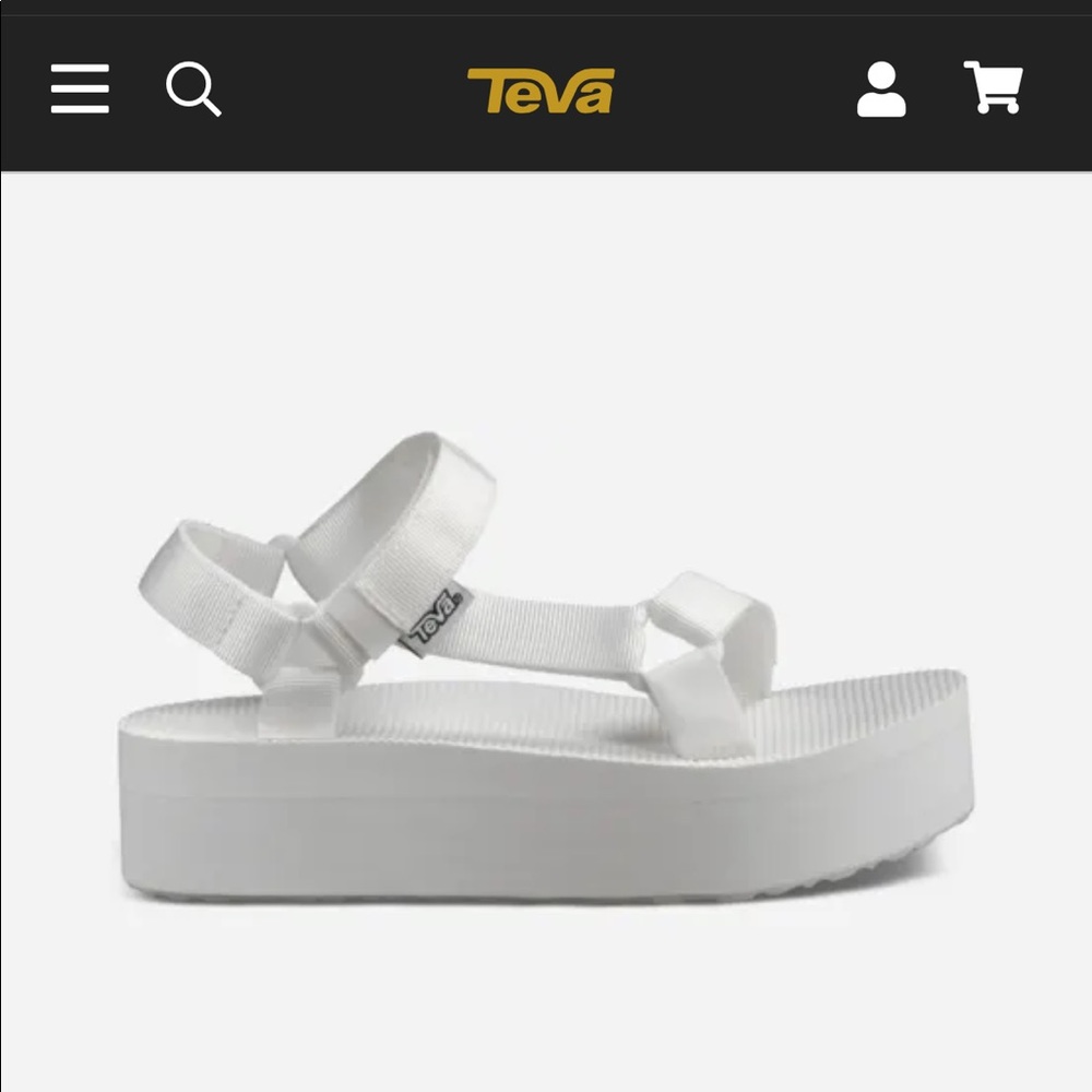 White platform Tevas pristine condition worn once size 7